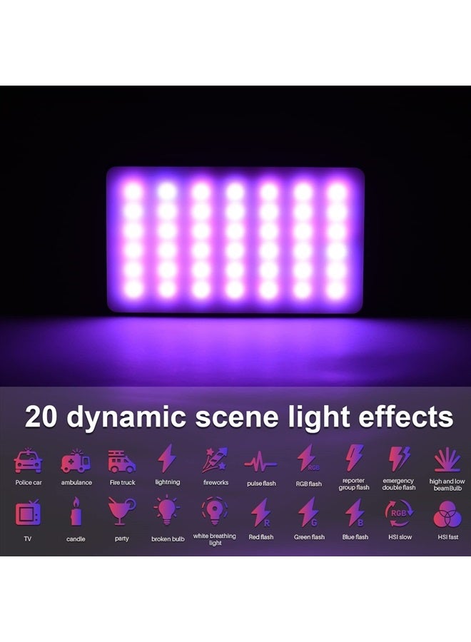 ANDOER W140 RGB LED Video Light Kit Pocket Video Conference Lighting CRI95+ 2500K-9000K Dimmable 20 Lighting Effects with Desktop Tripod Ballhead Phone Holder Computer Clip Cold Shoe Adapter - Image 4