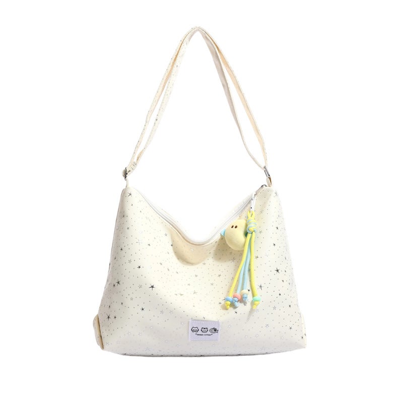 Korean Star Canvas Shoulder Bag for Women, Ins Style, Casual Large Capacity Tote Crossbody - Image 5