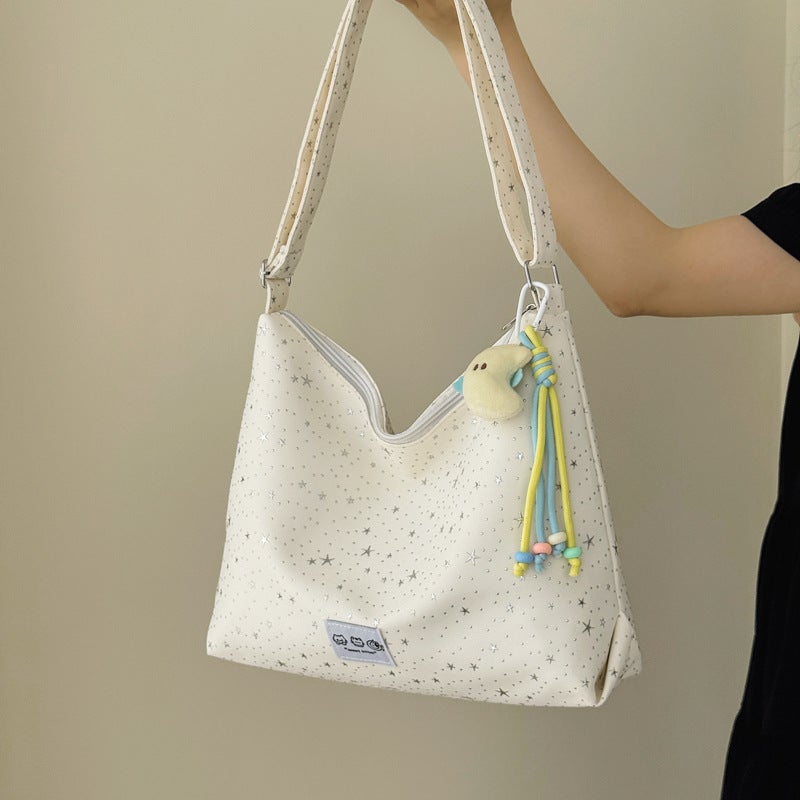 Korean Star Canvas Shoulder Bag for Women, Ins Style, Casual Large Capacity Tote Crossbody - Image 1