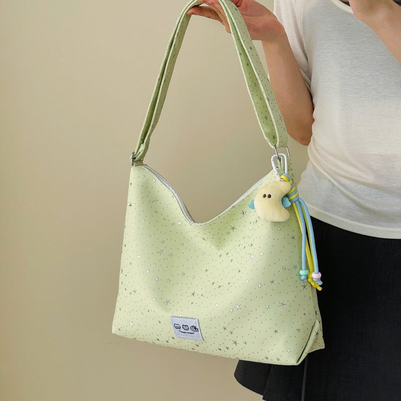 Korean Star Canvas Shoulder Bag for Women, Ins Style, Casual Large Capacity Tote Crossbody - Image 3