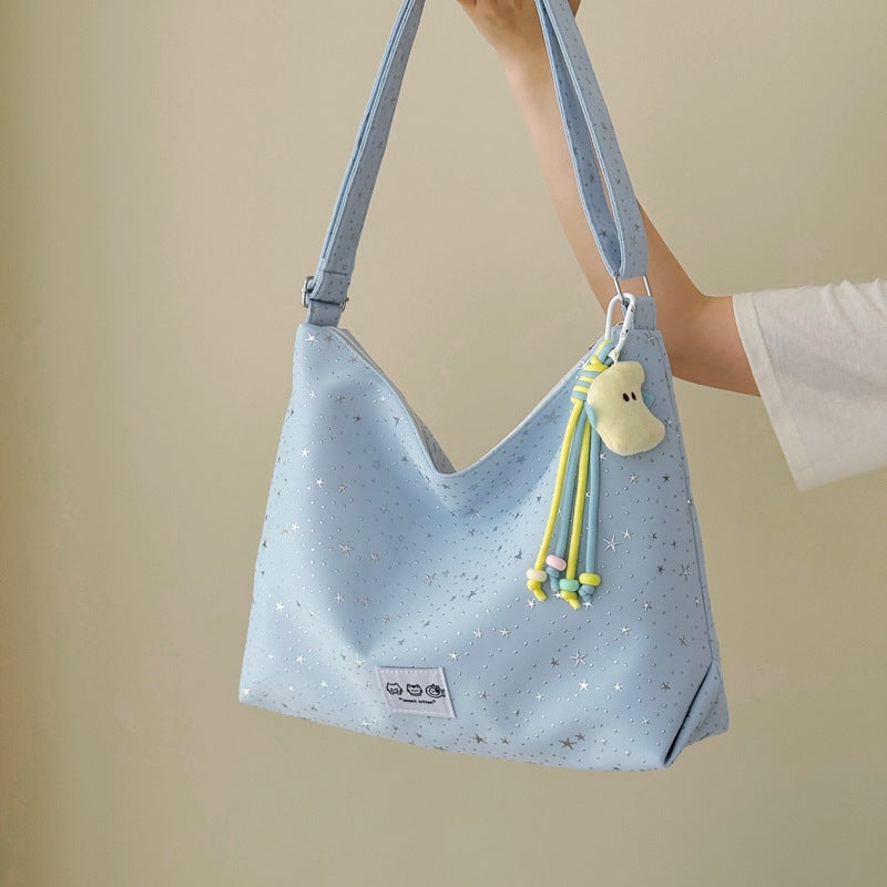Korean Star Canvas Shoulder Bag for Women, Ins Style, Casual Large Capacity Tote Crossbody - Image 2
