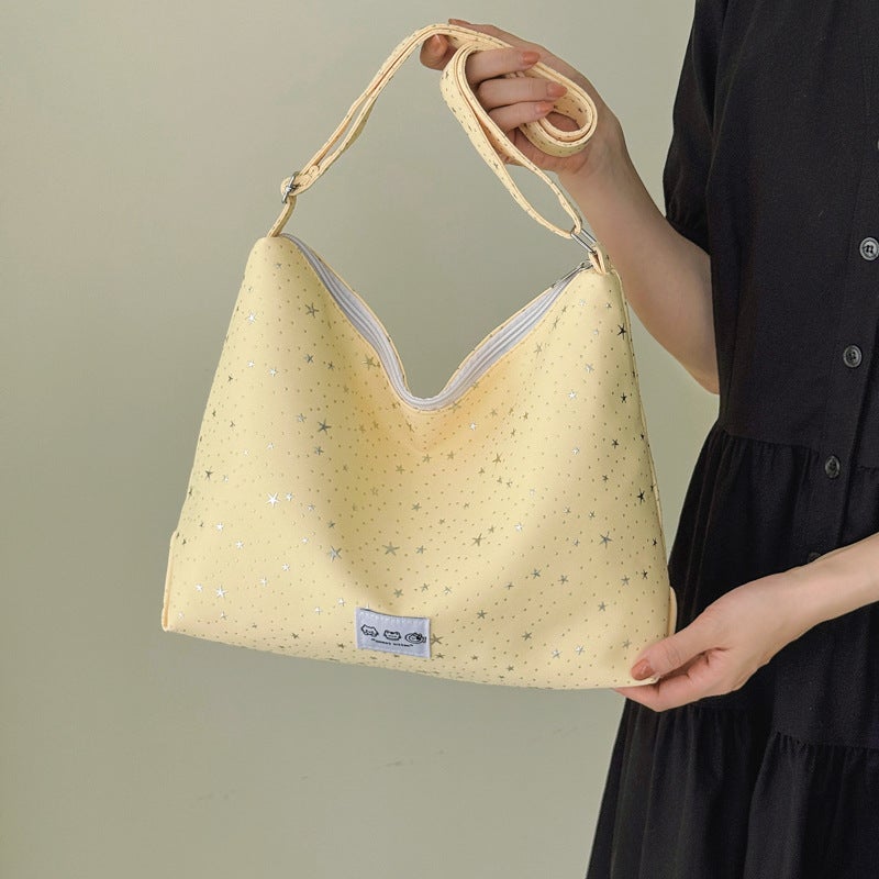 Korean Star Canvas Shoulder Bag for Women, Ins Style, Casual Large Capacity Tote Crossbody - Image 4