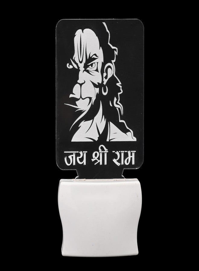 Somil 3D Illusion Trendy Jai Shri Ram LED Plug & Play Wall Lamp, Self Color Changing, Dia: 5 X 10 X 5 Cm - Image 1