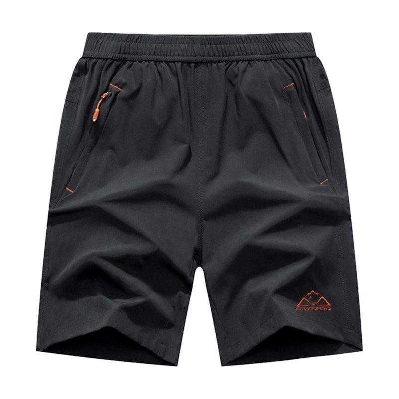 Rdruko Men's Quick Dry Hiking Shorts Lightweight Running Workout Gym Active Shorts with Zipper Pockets(Dark Grey, US XL) - Image 1