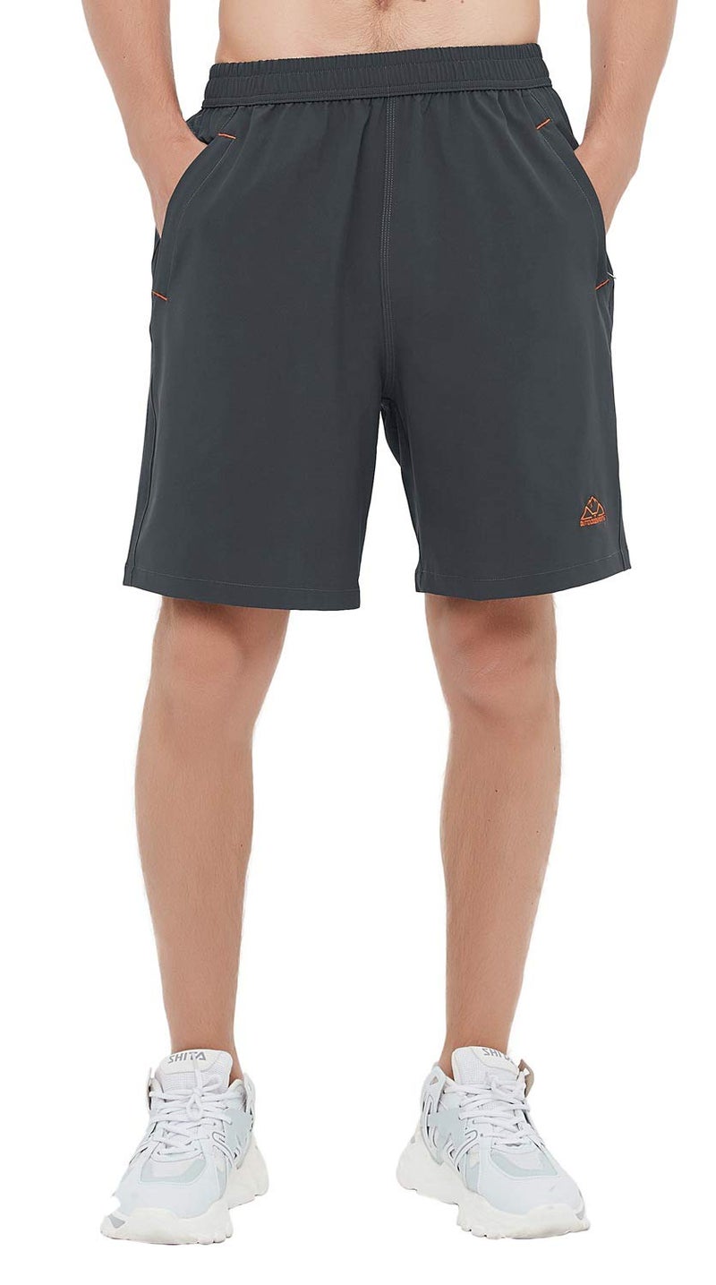 Rdruko Men's Quick Dry Hiking Shorts Lightweight Running Workout Gym Active Shorts with Zipper Pockets(Dark Grey, US XL) - Image 4