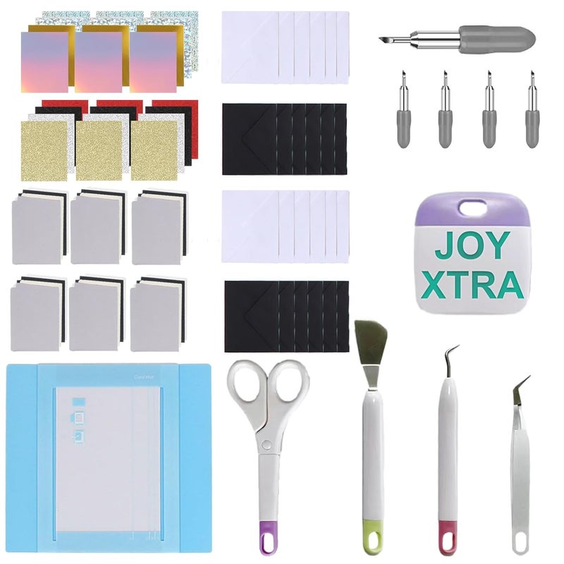 LOPASA مجموعة البداية من لآلة Cricut Joy Xtra، حزمة إضافية للمبتدئين، إكسسوارات ومستلزمات مقاس 8.5 × 12 إضافي للمبتدئين، جميع الأدوات والمواد الأساسية (حزمة صنع البطاقات) - Image 1