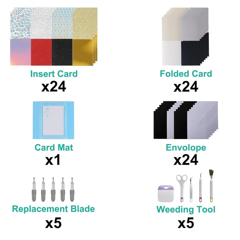 LOPASA مجموعة البداية من لآلة Cricut Joy Xtra، حزمة إضافية للمبتدئين، إكسسوارات ومستلزمات مقاس 8.5 × 12 إضافي للمبتدئين، جميع الأدوات والمواد الأساسية (حزمة صنع البطاقات) - Image 2