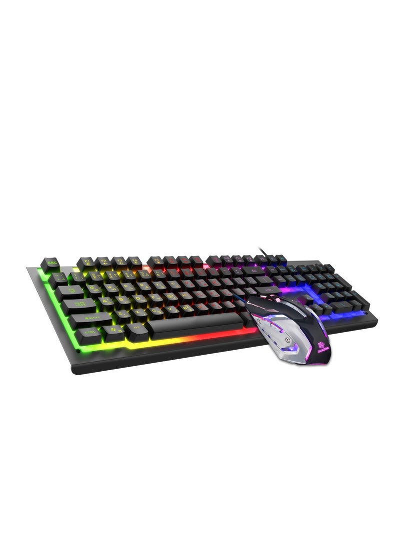 Datazone Wired Gaming Keyboard and Mouse Combo with RGB Lighting - Image 1