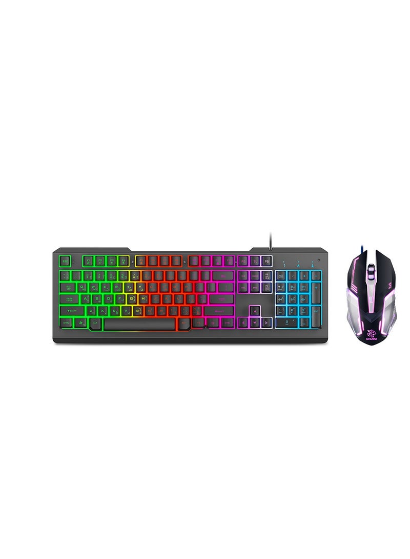 Datazone Wired Gaming Keyboard and Mouse Combo with RGB Lighting - Image 2