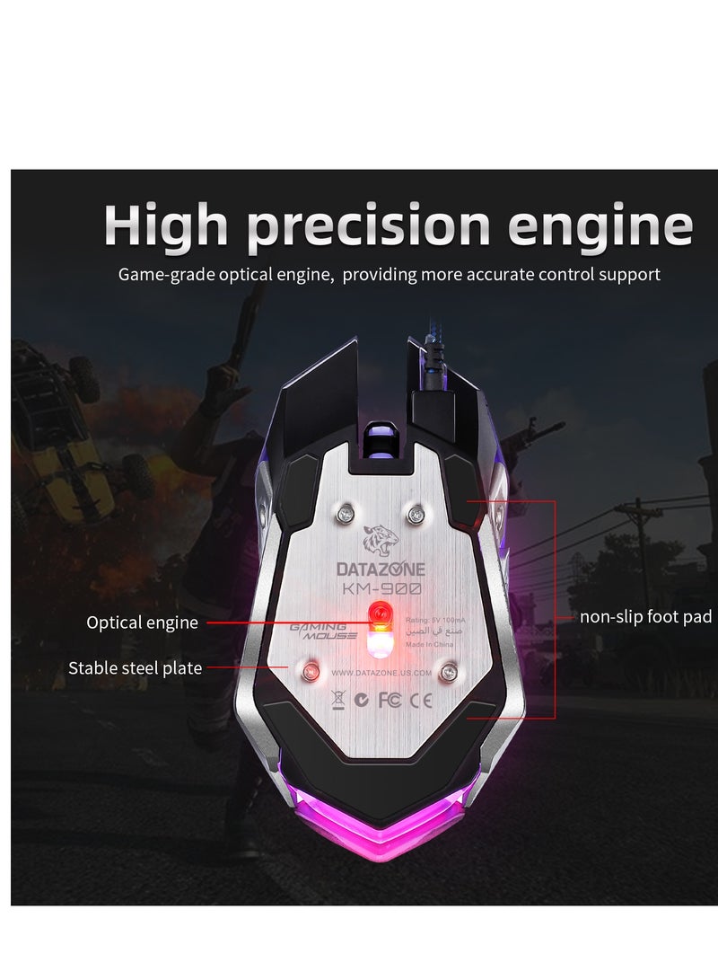 Datazone Wired Gaming Keyboard and Mouse Combo with RGB Lighting - Image 4