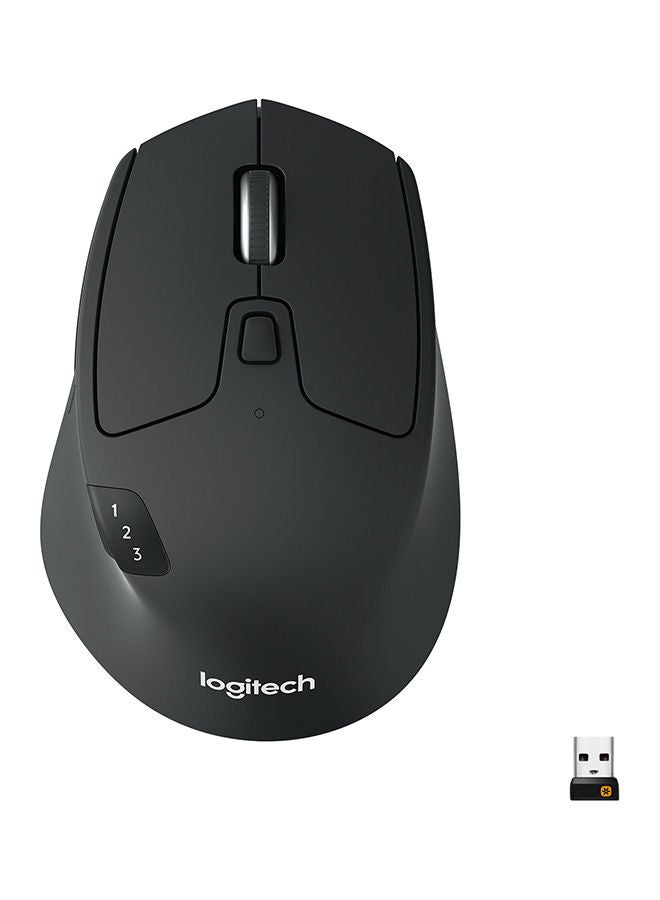 Logitech M720 Triathlon Multi-Device Wireless Mouse, Bluetooth, USB Unifying Receiver, 1000 DPI, 6 Programmable Buttons, 2-Year Battery, Compatible with Laptop, PC, Mac, iPadOS Black - Image 3