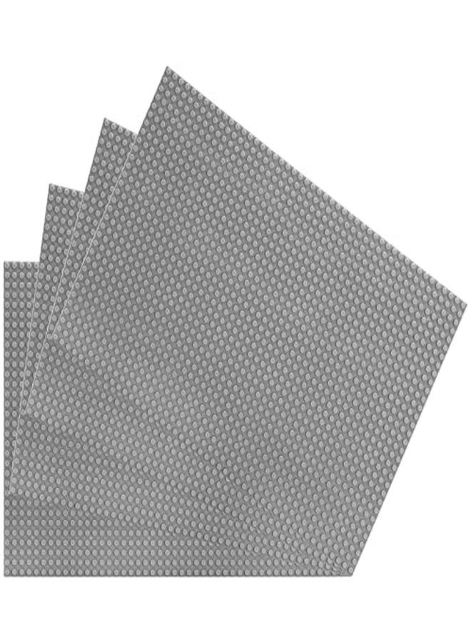 ZENFUN 4 Pack Baseplates Building Plates for Building Bricks, 10'' x 15''/25.5x38 CM, Classic Build Baseplates Compatible with Major Brick Brands, Grey - Image 4