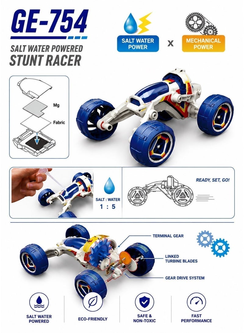 Pro'skit Pro’sKit GE-754 Salt Water Fuel Cell BajaRunner – DIY Eco-Friendly STEM Car Kit for Kids (Battery-Free, 5–7 Hour Run Time) - Image 4