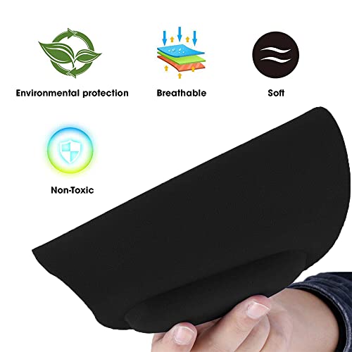 Sounce Mouse Pad, Ergonomic Mouse Pad with Comfortable Gel Wrist Rest Support and Lycra Cloth, Non-Slip PU Base for Easy Typing Pain Relief, Durable and Washable, Classic (Black) - Image 5
