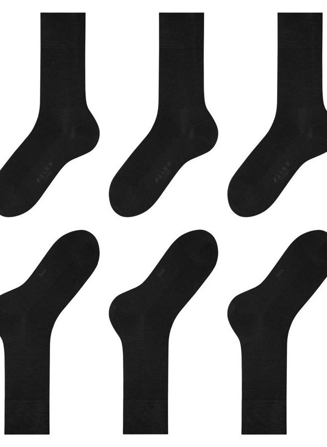 FALKE جوارب تياغو للرجال - عبوة 3 قطع - قابلة للتنفس - مستدامة - قطن عضوي - رفيعة - بسيطة - ممتازة - أنيقة - خياطة مسطحة في منطقة الأصابع - تناسب الملابس الرسمية والكاجوال والأعمال - عبوة متعددة 3 أزواج، أسود 3000 - Image 4