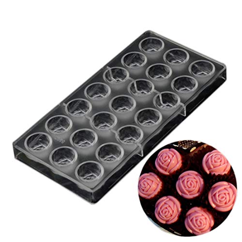 Grainrain polycarbonate chocolate mold polycarbonate chocolate bar mould rose flower (19269) - Image 1