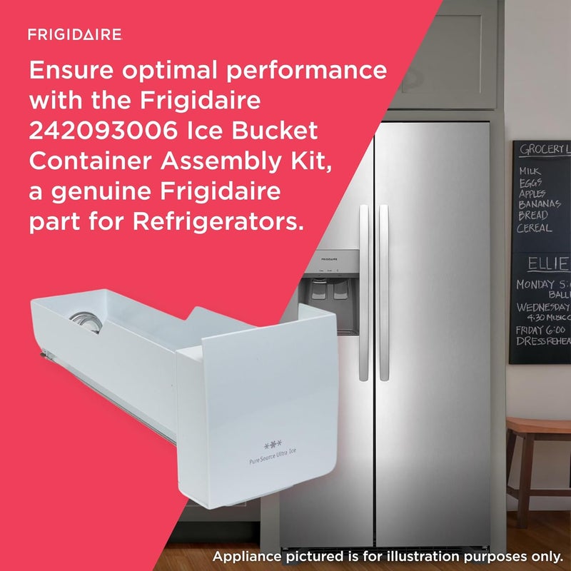 FRIGIDAIRE Frigidaire 242093006 Ice Bucket Container Assembly Kit for Refrigerators White  - Image 4