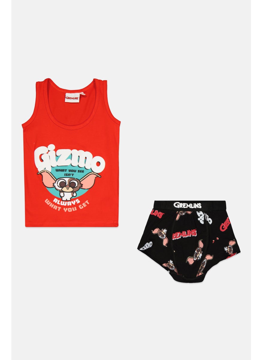 Gremlins Kids Boy 2 Pieces Graphic  Print Sleeveless Vest And Boxer Set, Multicolor  - Image 1
