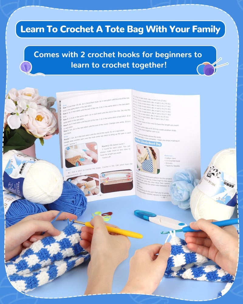 Coopay Coopay Beginner Crochet Bag Kit with Instructions  Enough Yarn Easy Starter Kit to Learn Crochet  Make Tote Bag - Image 2