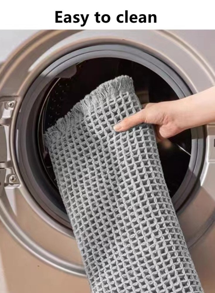 Kutis 1-Piece Bathroom Mats Absorbent Bath Mat Bath Rugs Polyester Grey 65x45 Centimeter - Image 5