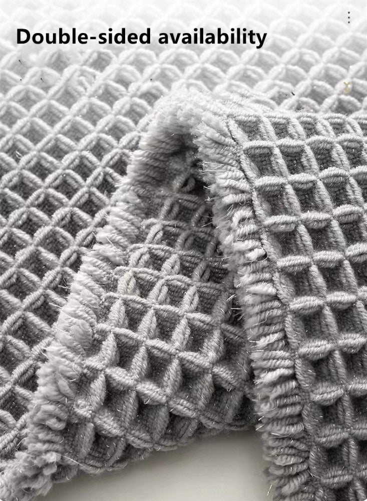 Kutis 1-Piece Bathroom Mats Absorbent Bath Mat Bath Rugs Polyester Grey 65x45 Centimeter - Image 3