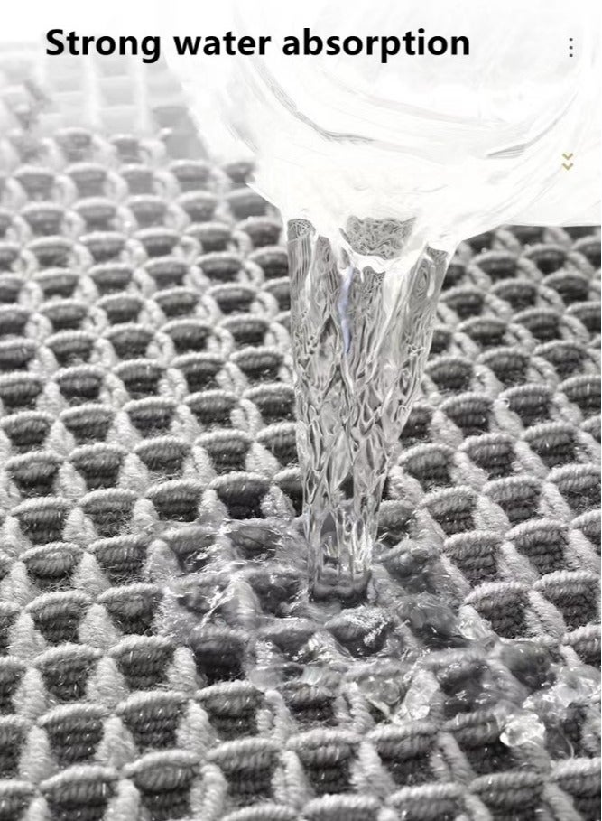 Kutis 1-Piece Bathroom Mats Absorbent Bath Mat Bath Rugs Polyester Grey 65x45 Centimeter - Image 4