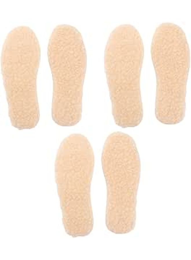 3 Pairs Kids Insoles Comfortable Lamb Hair Padding Warm Shoe Inserts Lightweight Breathable Design Cold Weather - Image 1