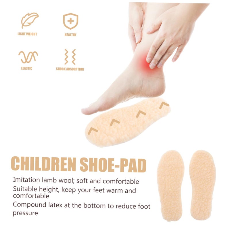 3 Pairs Kids Insoles Comfortable Lamb Hair Padding Warm Shoe Inserts Lightweight Breathable Design Cold Weather - Image 4