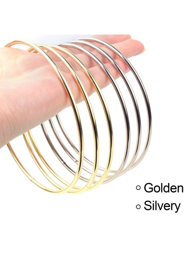 BronaGrand 6Pcs 4 Inch Metal Hoops Metal Rings For Dream Catcher And Crafts(Gold And Silver)  - Image 3
