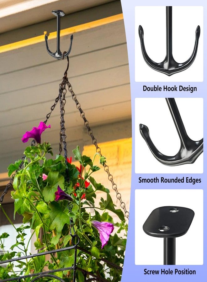 DEEKOUDT Anchor Two Prong Ceiling Hook for Closet Top Bathroom Kitchen Cabinet Garage Pack of 8 (Black) - Image 3