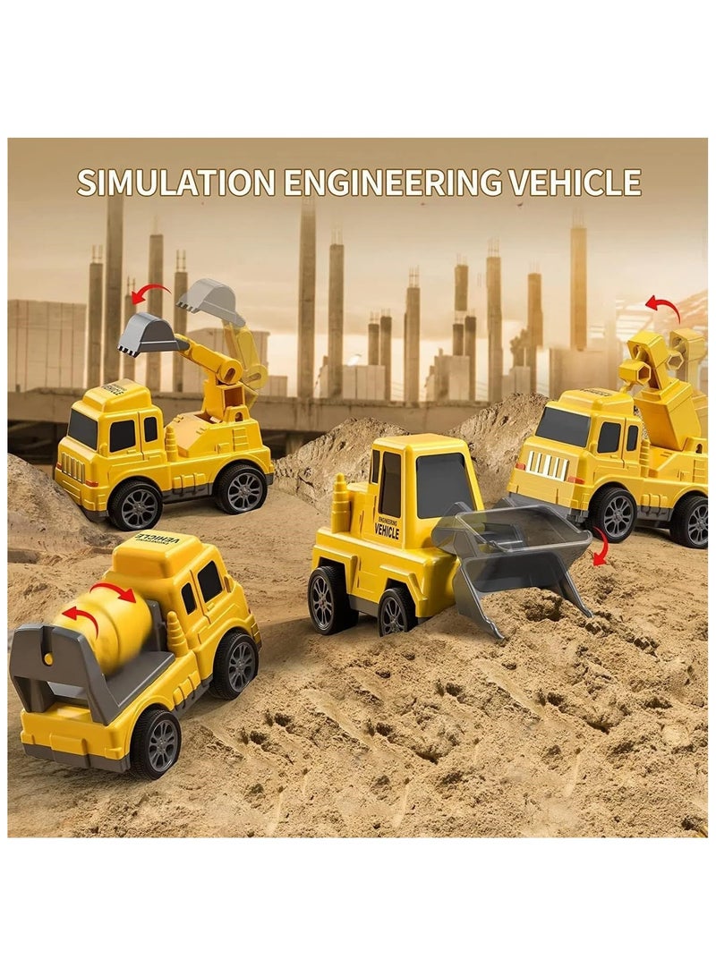 Soofam Transport Truck Toy, 5 in 1 Toddler Fire Truck, Friction Powered Car Toy with Lights and Sounds for Kids, Boys 3yrs 4yrs 5yrs 6yrs (yellow) - Image 4