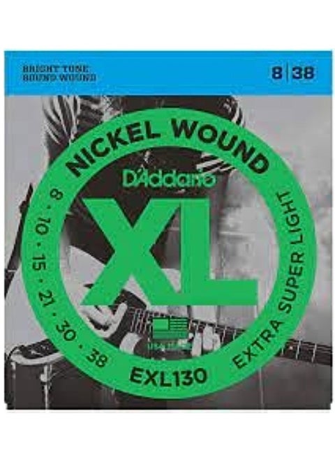AMRITMUSIC DADDARIO EXL130 NICKEL GUITAR STRINGS EXTRA SUPER LIGHT 8-38