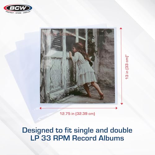 BCW 33 RPM Record Sleeves - 100 ct | Polypropylene Vinyl Record Outer Sleeves | 2 mil Thickness | Vinyl Record Album Protectors - Image 3