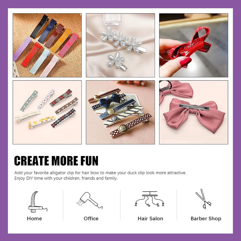 Swpeet Alligator Hair Clips Kit, Perfect for Metal Duck Bill Hair Clips Flat Top Single Prong Hairpins for Hair Styling DIY Accessories (2.6 Inch) - Image 3