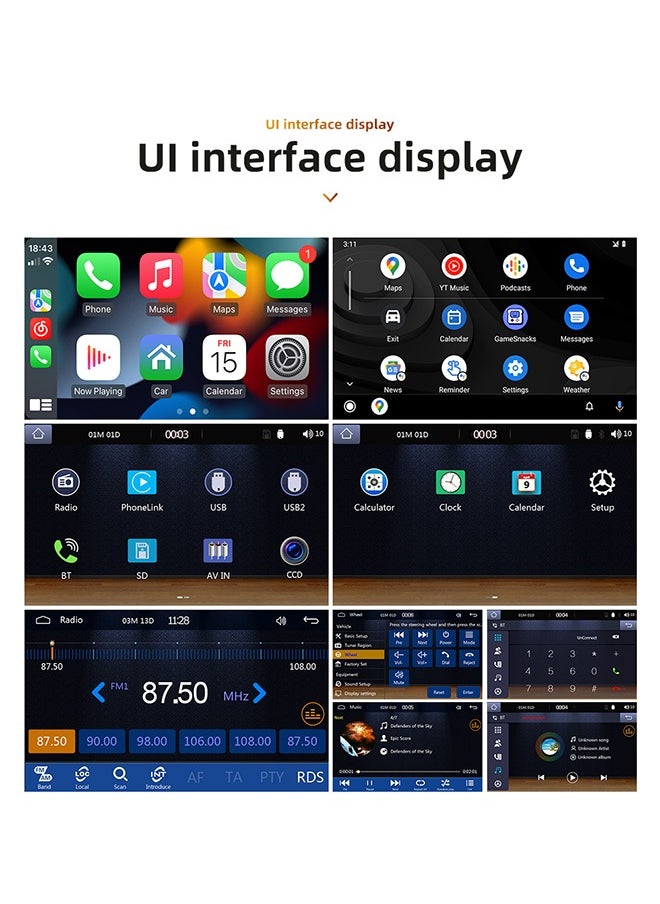 XUTIANZE - 7-Inch Retractable Smart Car Screen – Wireless CarPlay & Android Auto | 12LED Reversing Camera | HD Touch Display | Bluetooth Hands-Free Calls | FM/AM Radio | Multimedia Playback | Supports 14 Languages (Including Arabic) - Image 1