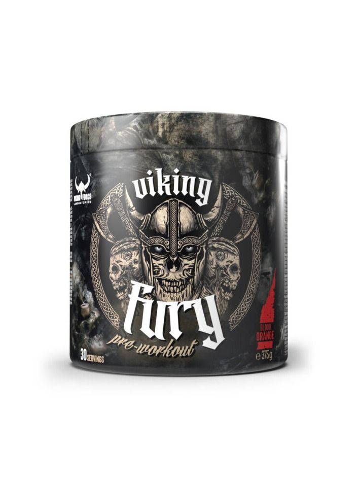 VIKING FORCE LABORATORIES Viking Fury Blood Orange Flavour Pre workout energy booster 375g - Image 1