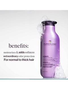 PUREOLOGY Pureology Hydrate Moisturizing Shampoo | Softens and Deeply Hydrates Dry Hair | For Medium to Thick Color Treated Hair | Sulfate-Free | Vegan  - Image 2