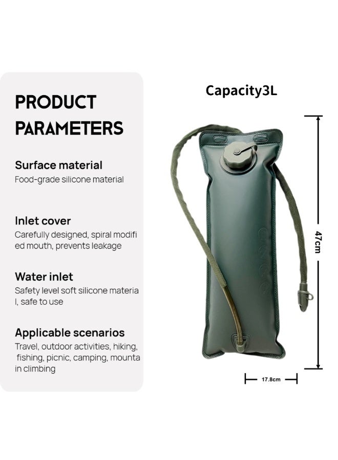 Generic Oasis Trail Hydration Bladder,3L Water Bladder for Hiking Backpack, BPA-Free Leak Proof Water Reservoir Storage Bag, Water Pouch Hydration Pack for Camping Cycling Running  - Image 3