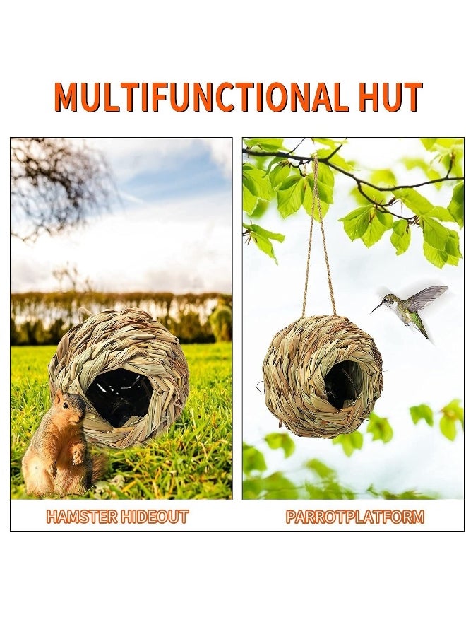 Generic Pack Hanging Hummingbird Nest House for Outside, Ball Shape, Hand Woven, Durable Sturdy, Made of Natural Grass, Perfect for Garden Patio Lawn Office Indoor  - Image 3