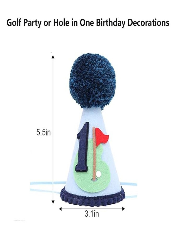ALNGFUIK Golf 1st Birthday Party Hat, Hole in One First Birthday Hat Boys Baby Shower Decoration Party Supplies - Image 2