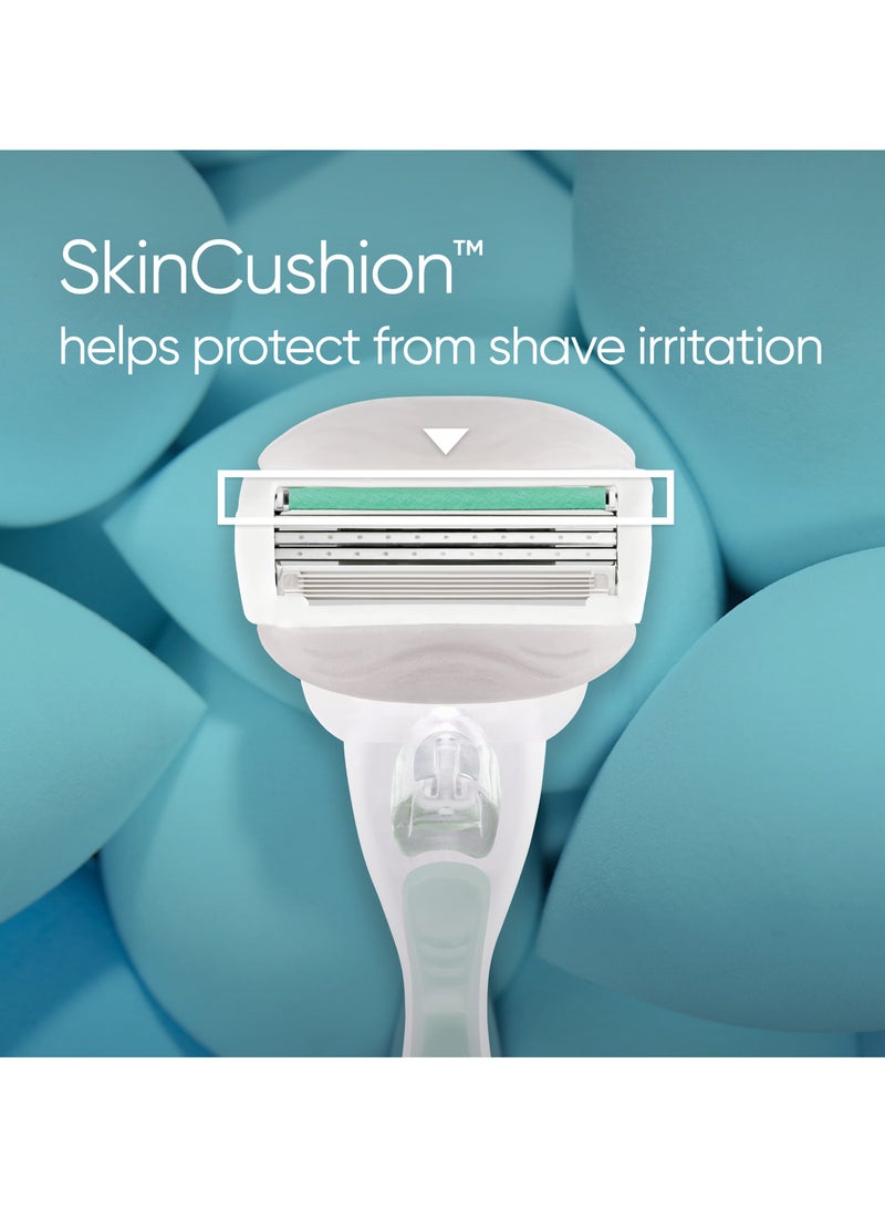 Venus شفرة حلاقة فينوس كومفورت جلايد سنسيتيف مع قضبان جل ومقبض و2 شفرات بديلة - Image 4