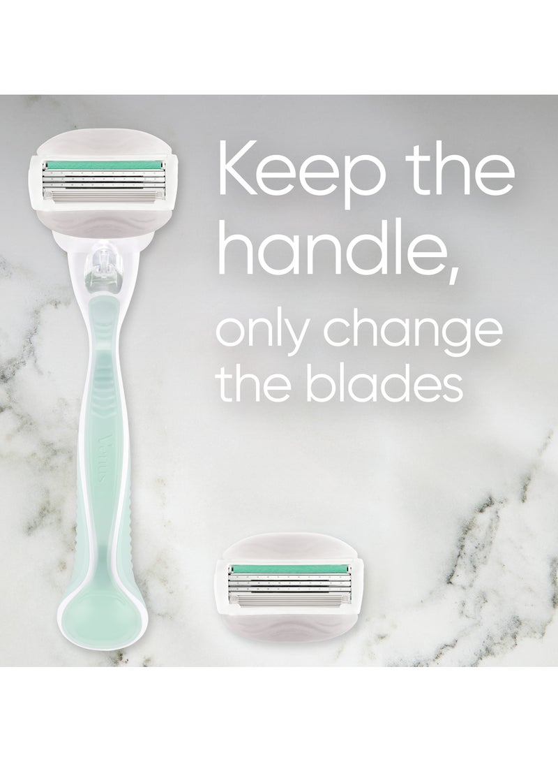 Venus شفرة حلاقة فينوس كومفورت جلايد سنسيتيف مع قضبان جل ومقبض و2 شفرات بديلة - Image 5