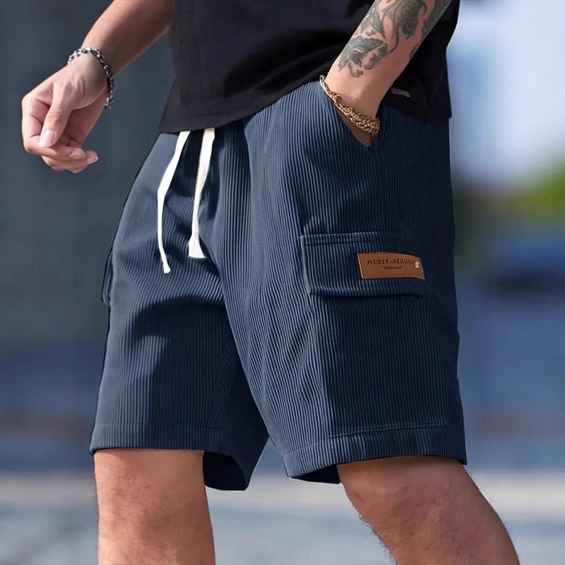 American Men'S Shorts Summer Striped Loose Casual Shorts Versatile Trendy Style Knee-Length Shorts - Image 2