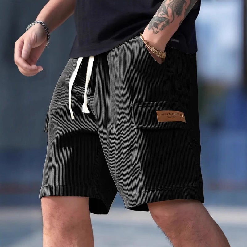 American Men'S Shorts Summer Striped Loose Casual Shorts Versatile Trendy Style Knee-Length Shorts - Image 3