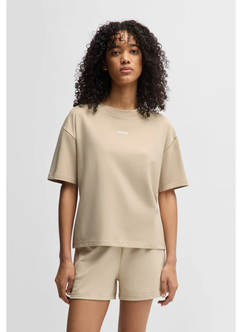 HUGO Relaxed-fit T-shirt in soft jersey with contrast logo