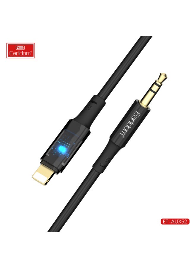 Earldom cable ET-AUX52 3.5mm to Lightning 1.0m  Black - Image 1