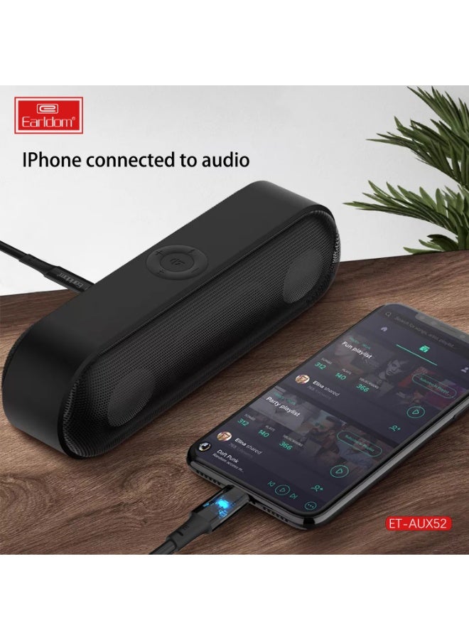 Earldom cable ET-AUX52 3.5mm to Lightning 1.0m  Black - Image 2