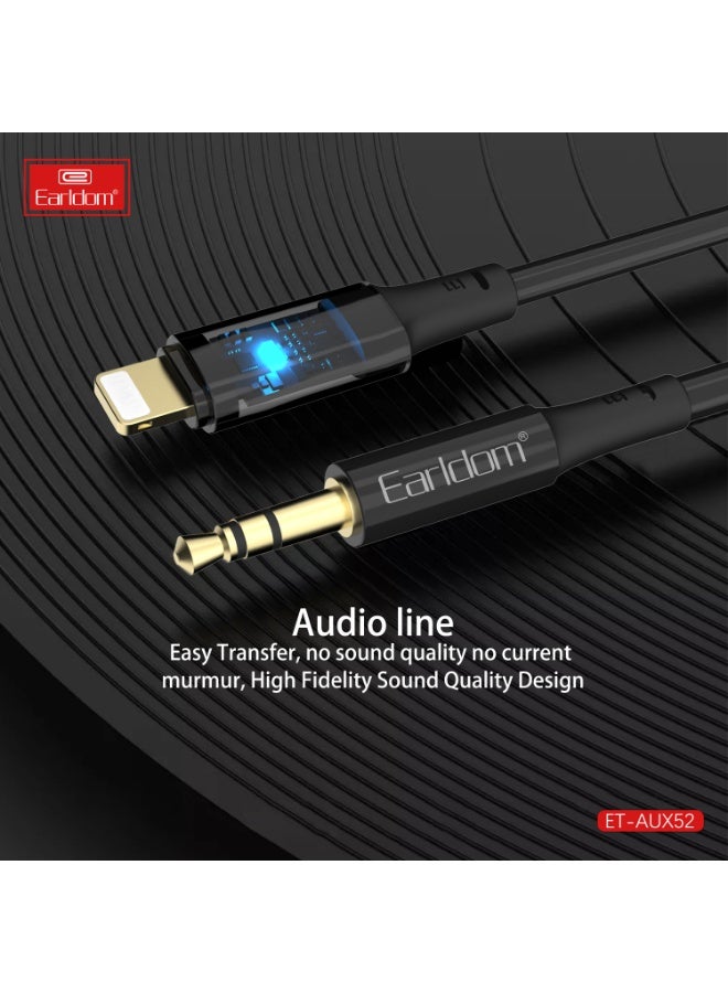 Earldom cable ET-AUX52 3.5mm to Lightning 1.0m  Black - Image 5