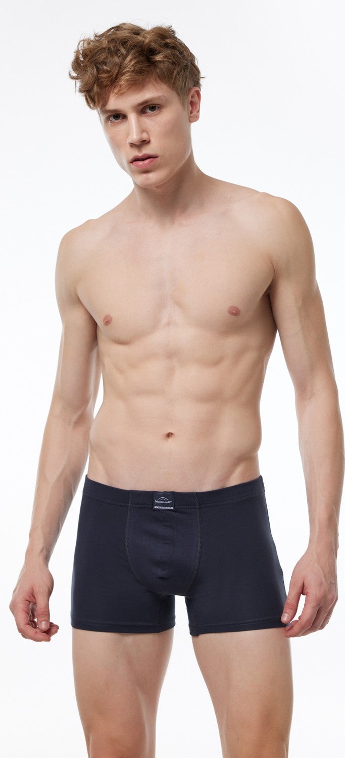 Malabadi Men's Black Gray Smoke 3 Piece Cotton Elastane Boxer 3M074  - Image 2