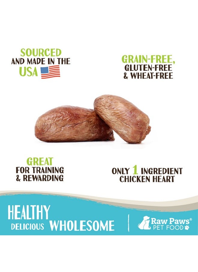 Raw Paws - Freeze Dried Chicken Hearts For Dogs, 4Oz, Whole  Made In Usa  Freeze Dried Hearts For Dogs  Single Ingredient Freeze Dried Chicken Dog Treats  Freeze Dried Chicken For Dogs - Image 1